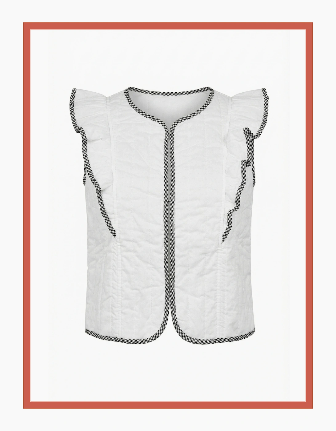 Aster Padded Frill Gilet - White