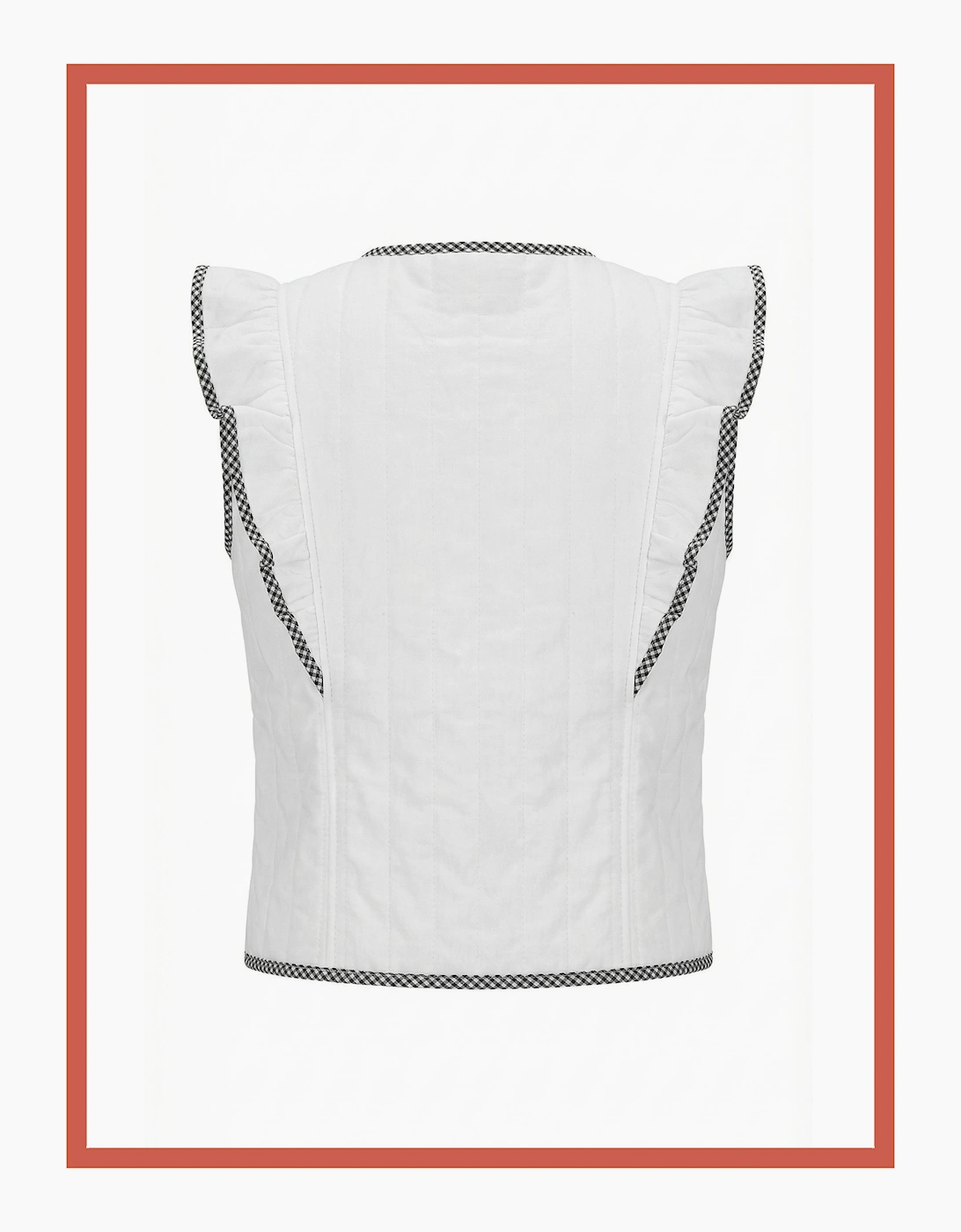 Aster Padded Frill Gilet - White, 11 of 10
