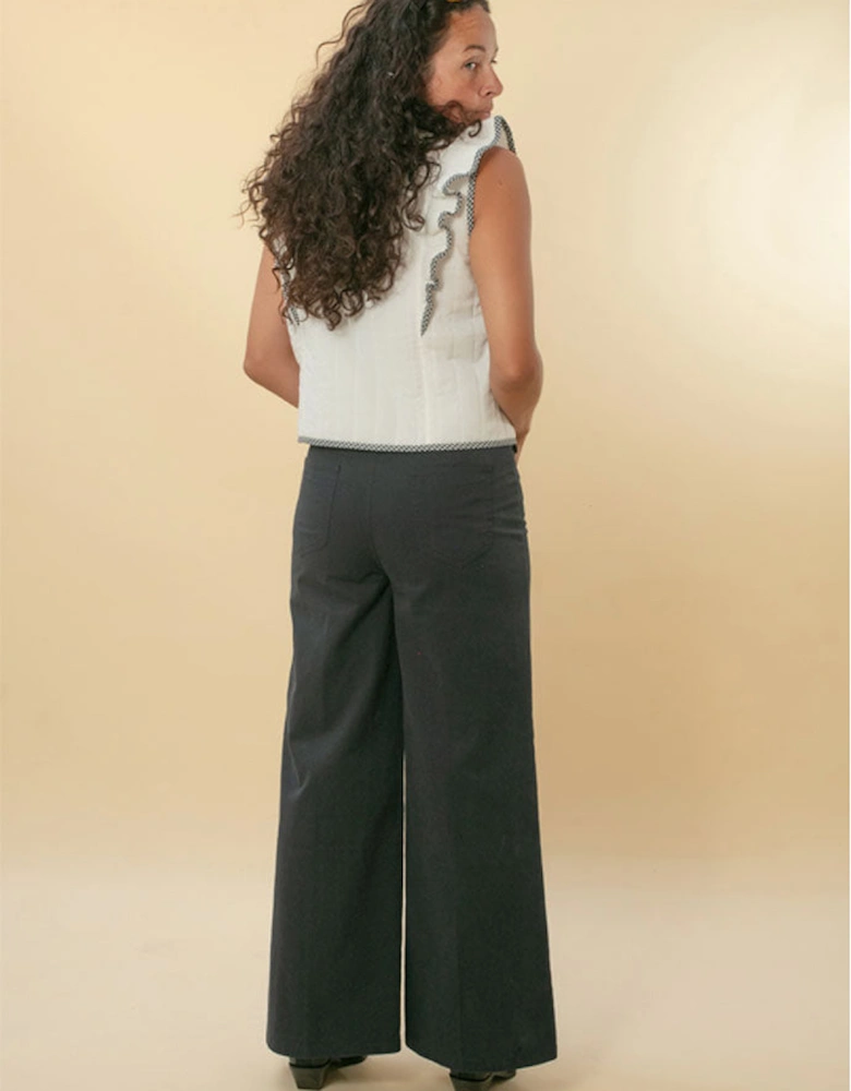 Aster Padded Frill Gilet - White