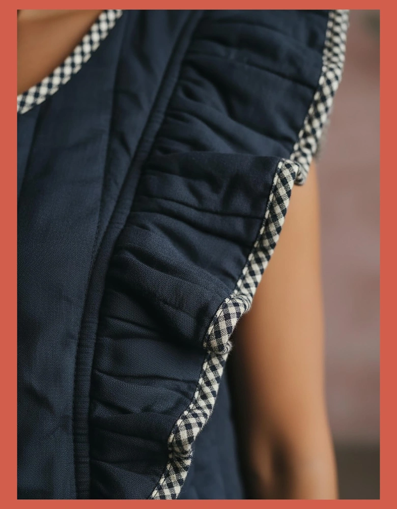 Aster Padded Frill Gilet - Dark Navy