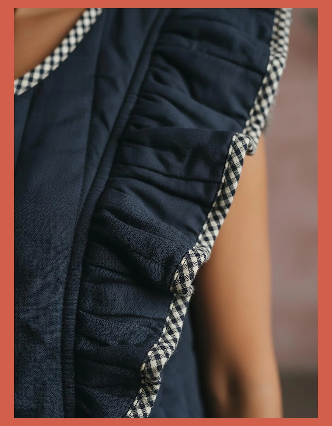 Aster Padded Frill Gilet - Dark Navy