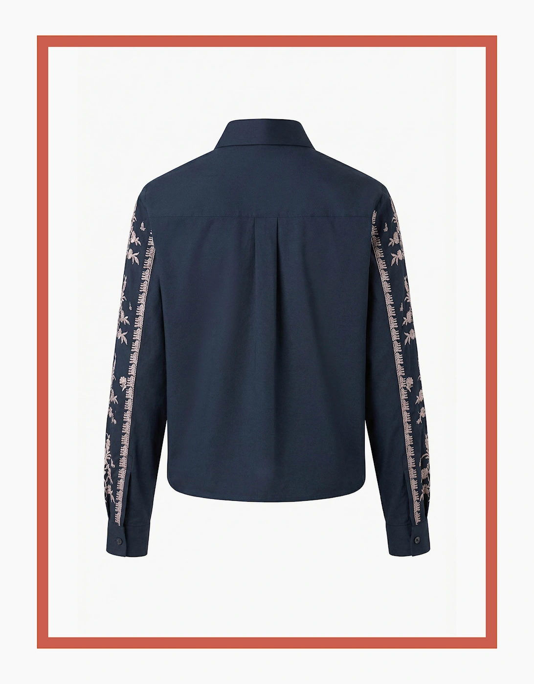 Sienna Embroidered Cropped Shirt In Dark Navy