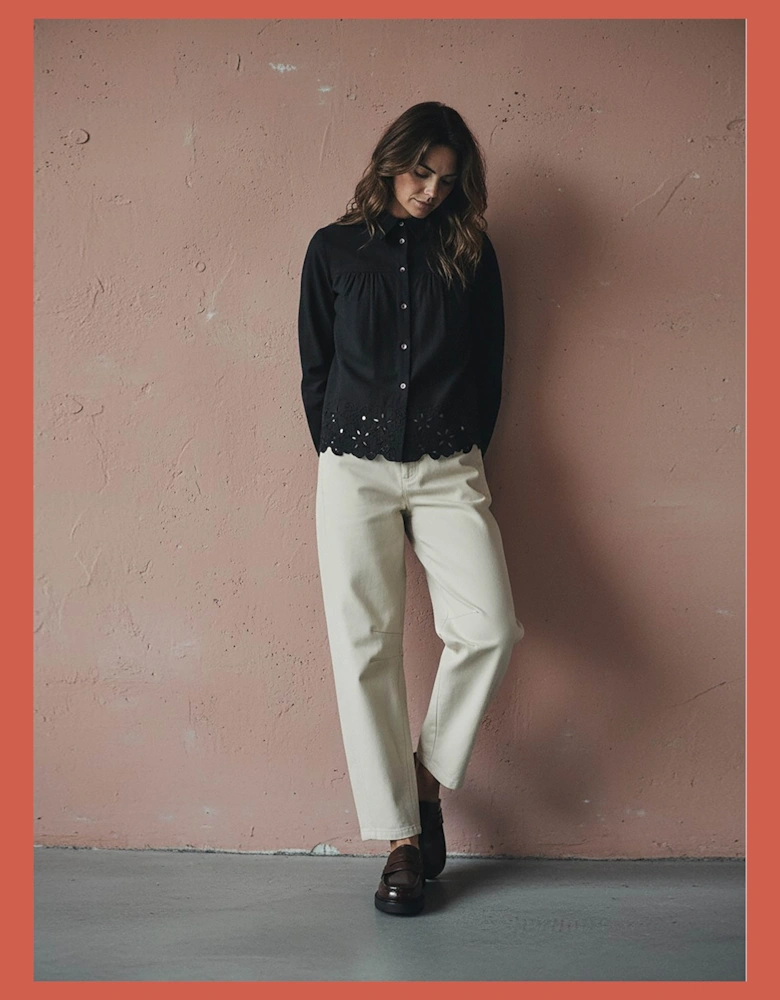 Koren Embroidered Blouse In Black