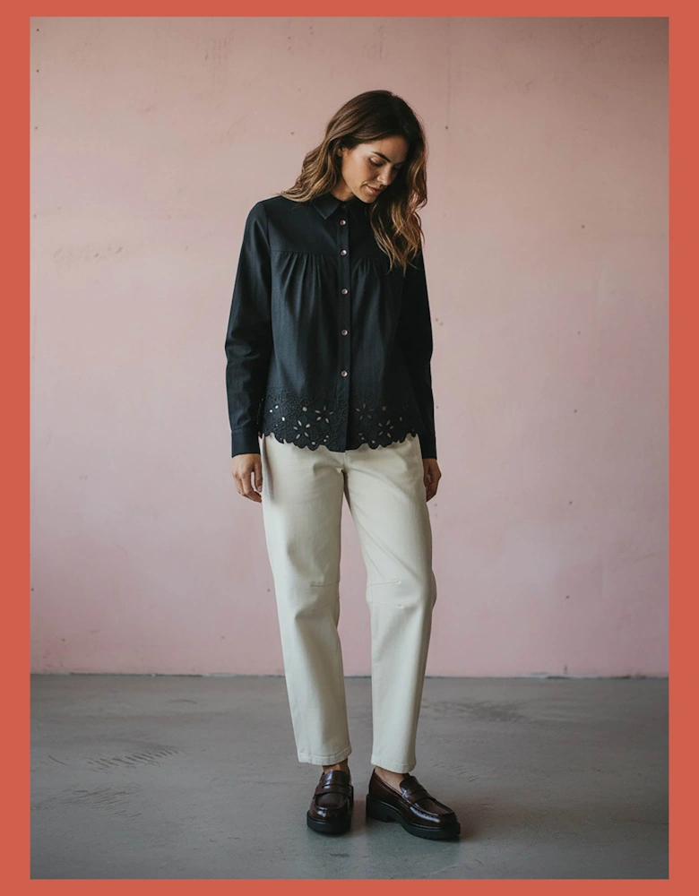 Koren Embroidered Blouse In Black