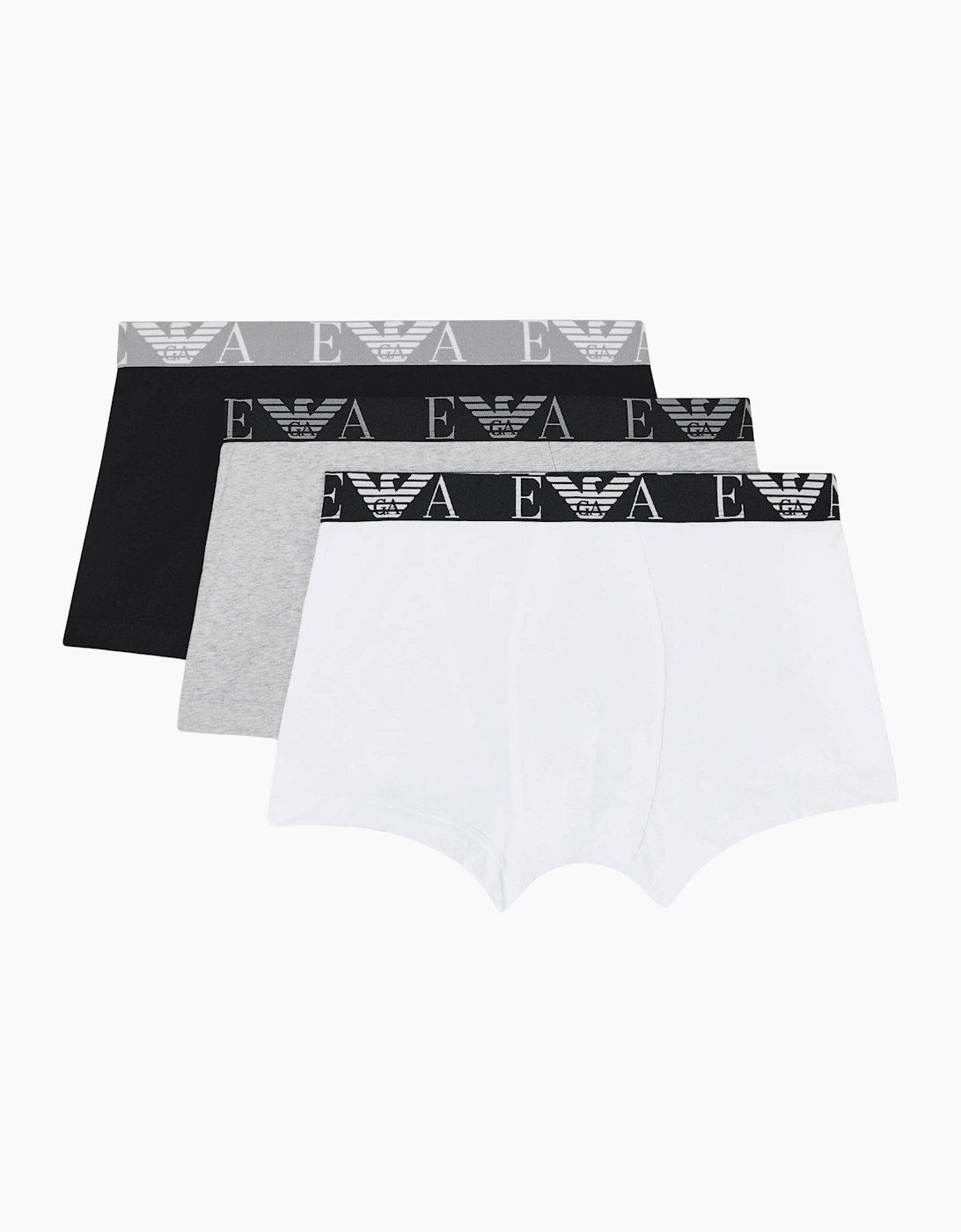 3-Pack Black/Grey/White Boxer Trunks, 2 of 1
