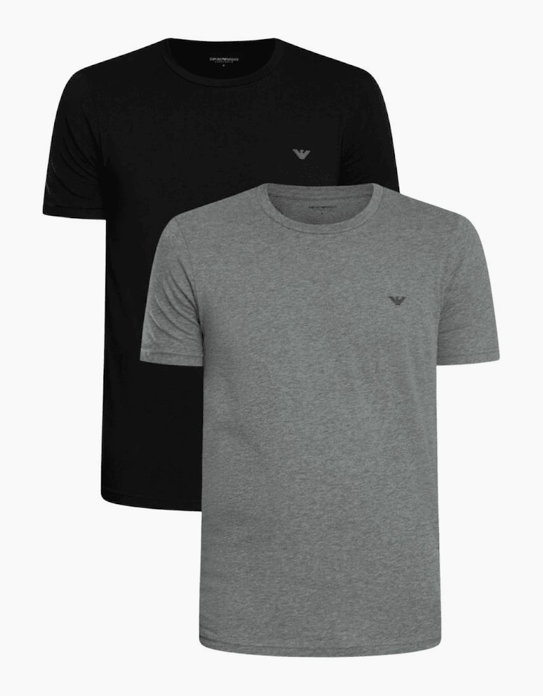 Cotton 2-Pack Round Neck Eagle Logo Black/Grey T-Shirt, 4 of 3