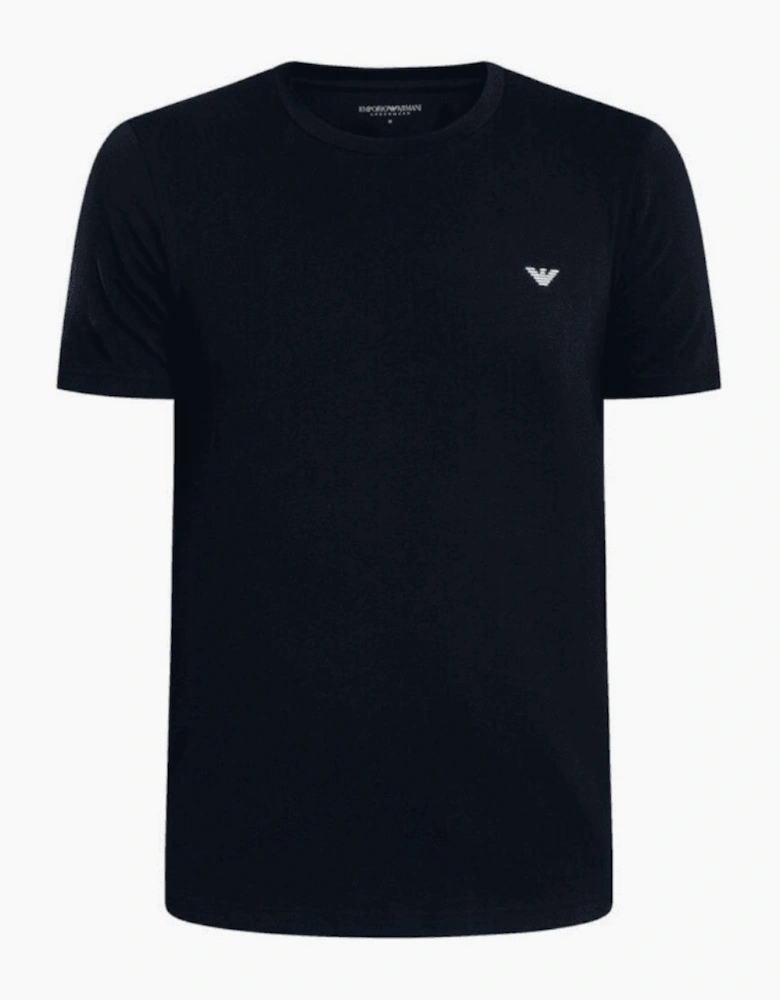 Cotton 2-Pack Round Neck Eagle Logo Navy/White T-Shirt