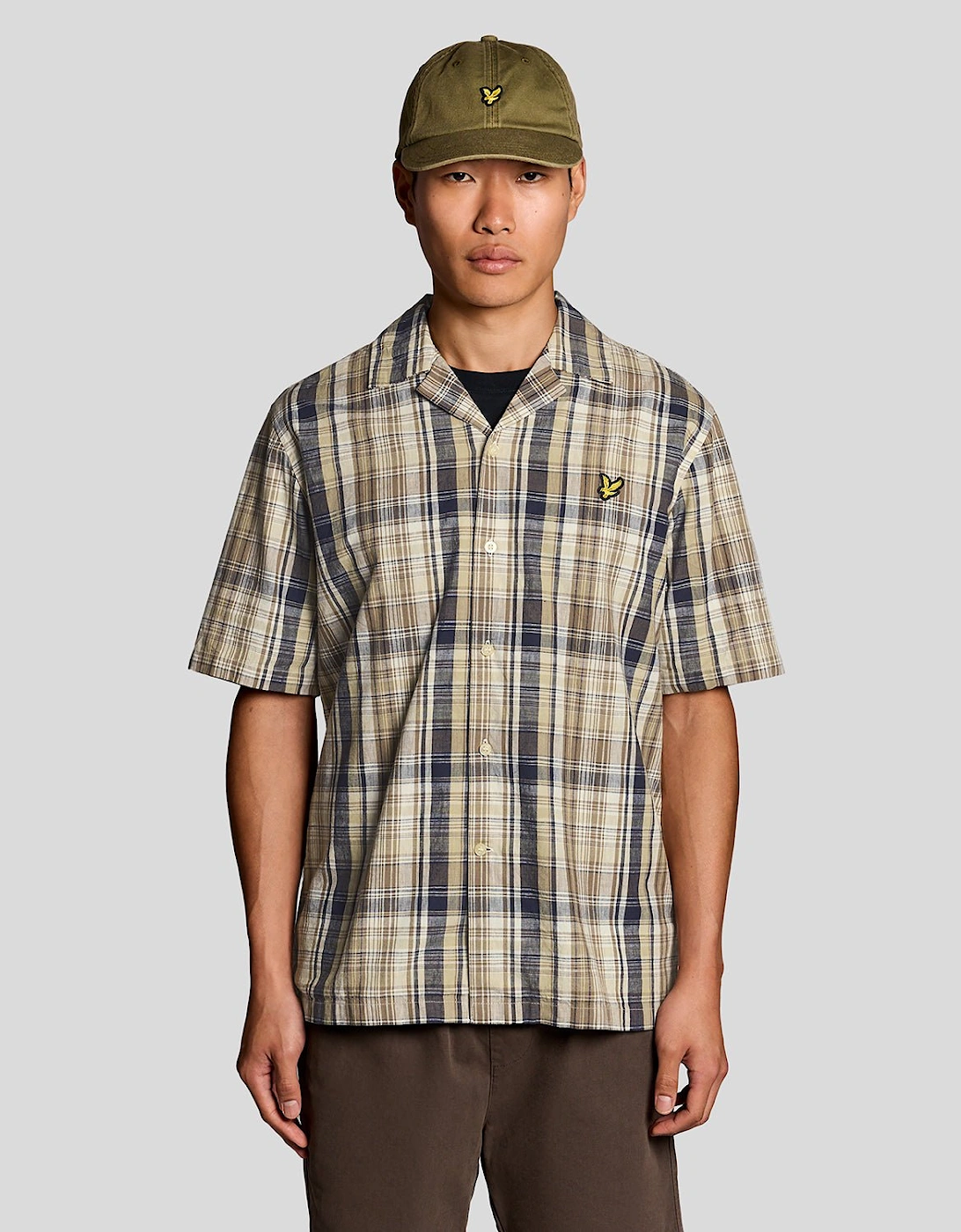 Short Sleeve Linen Blend Check Shirt, 7 of 6