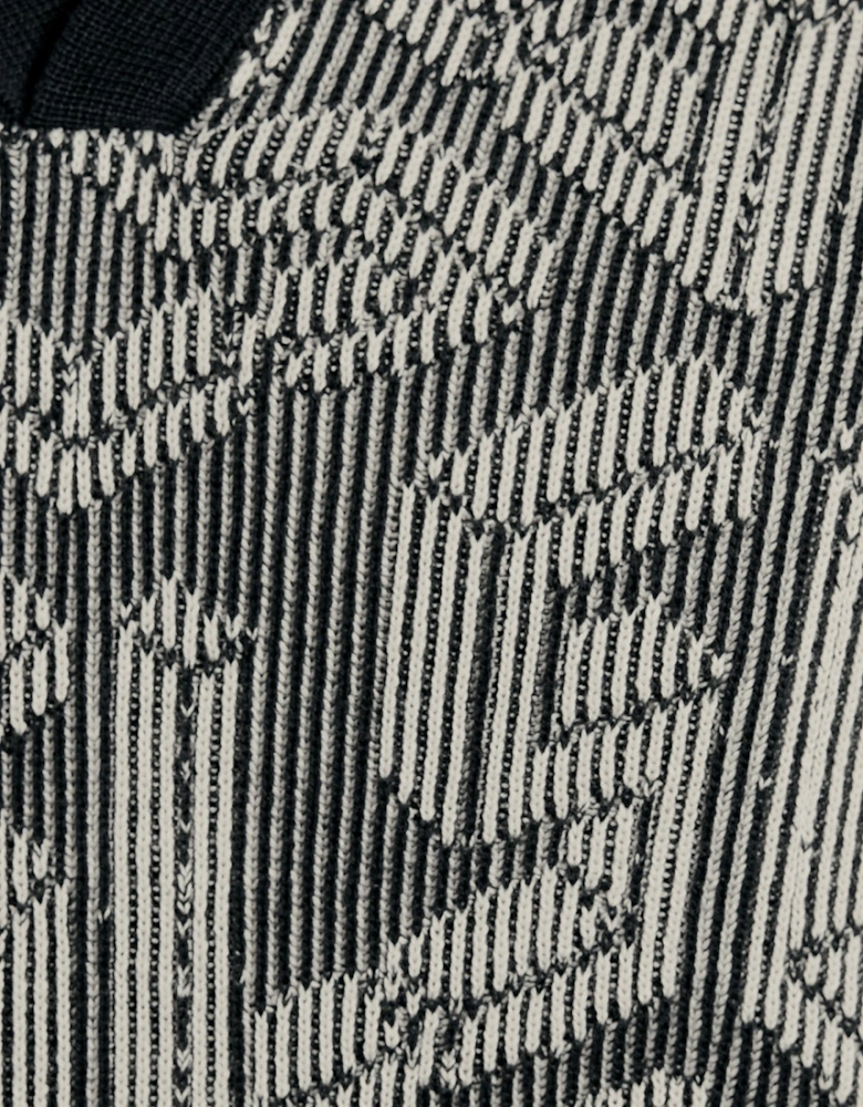 Emblem Ribbed Knitted Polo Shirt