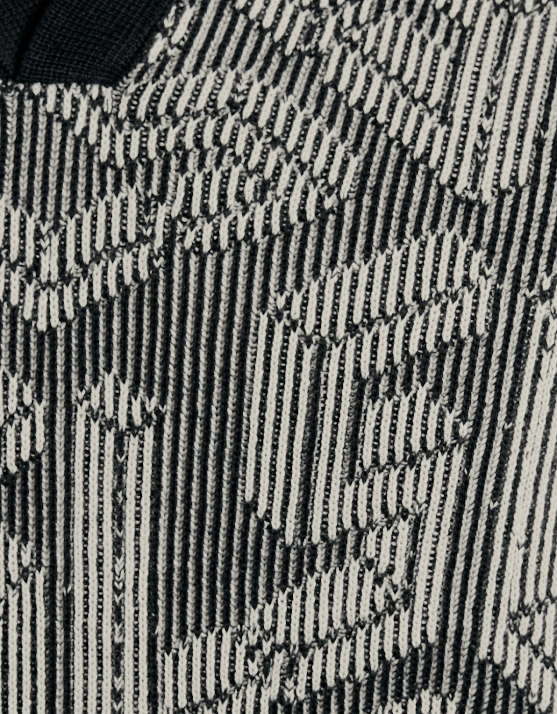 Emblem Ribbed Knitted Polo Shirt