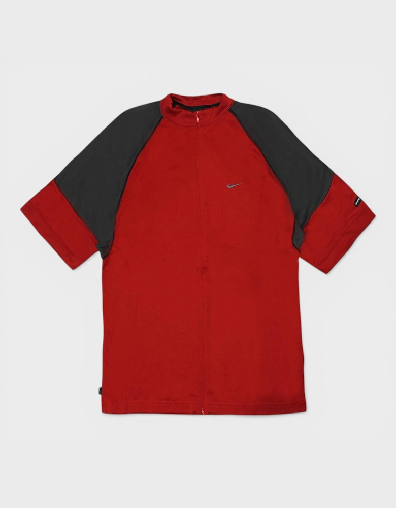 Agassi Zip Up T-Shirt Kids Red Black