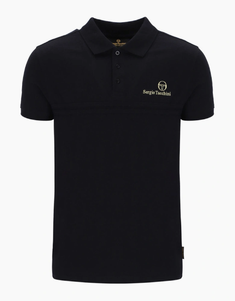Sergio Tacchini Supermac Primo Polo Shirt - Black/Gold