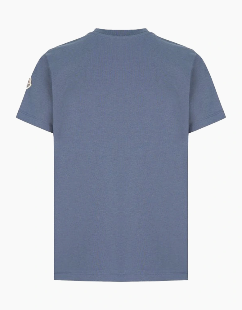 Stripe Logo T Shirt Blue