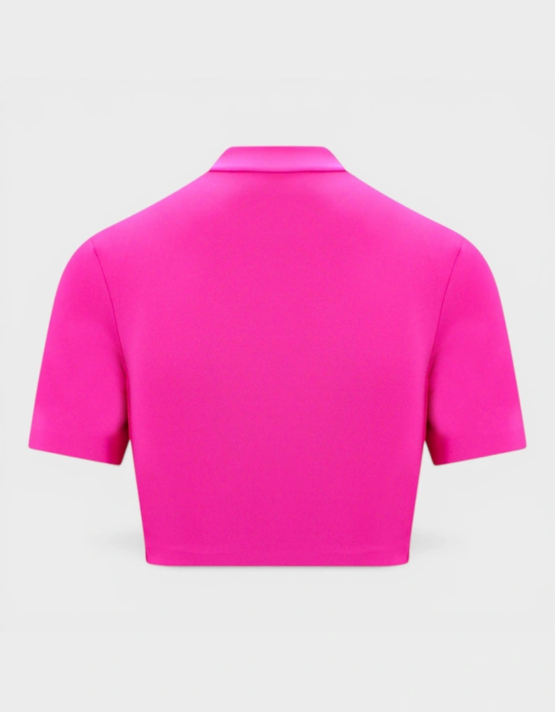 Zip Logo Crop Tee Fuchsia