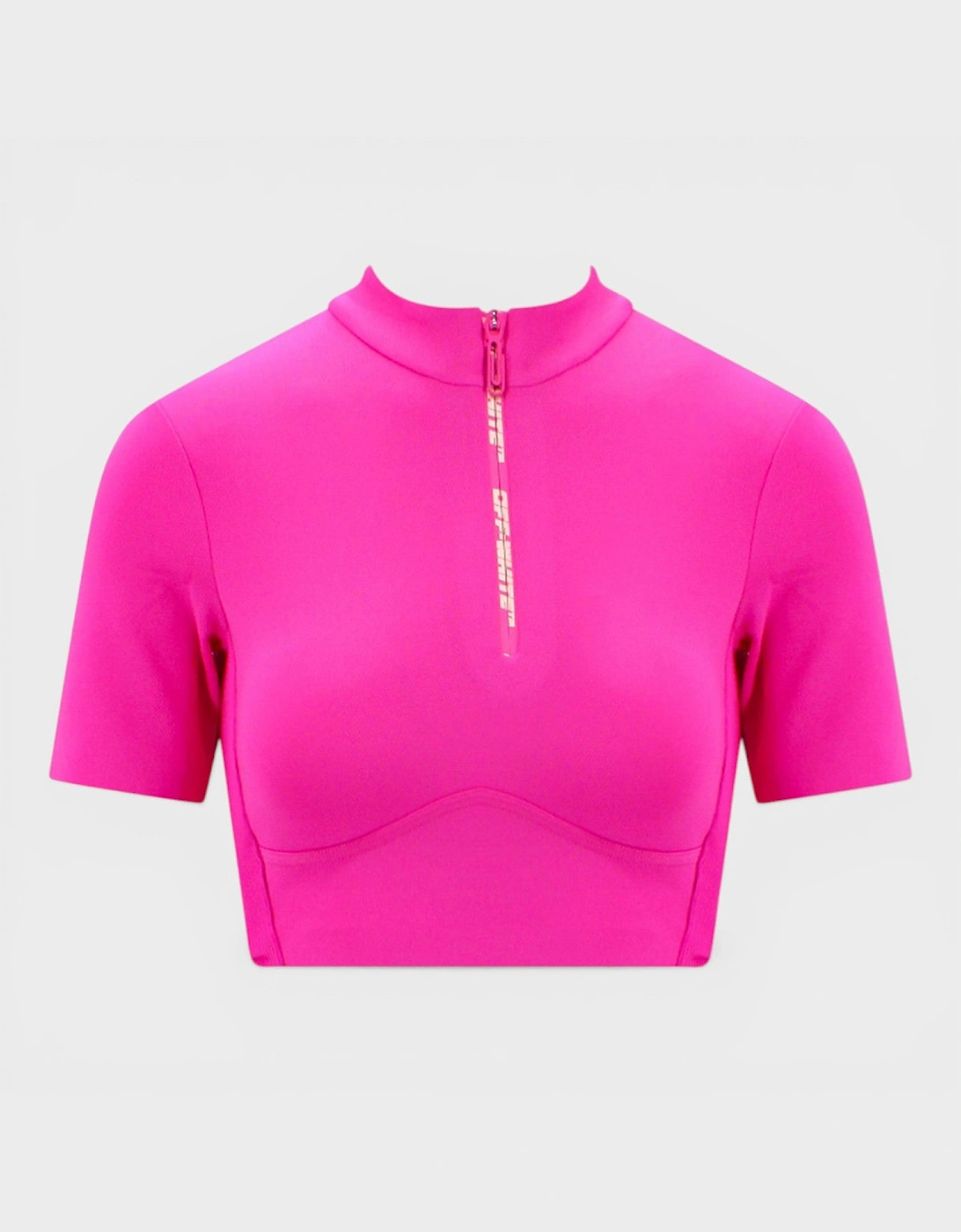 Zip Logo Crop Tee Fuchsia