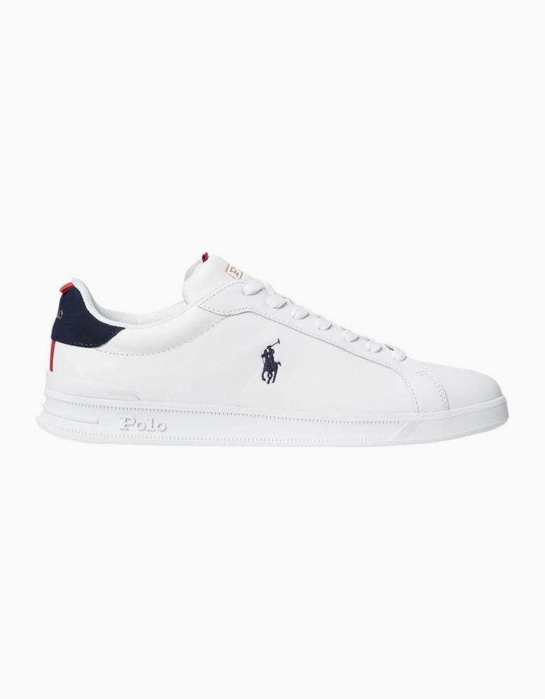 Ralph Lauren Men's White Heritage Court Leather Trainer