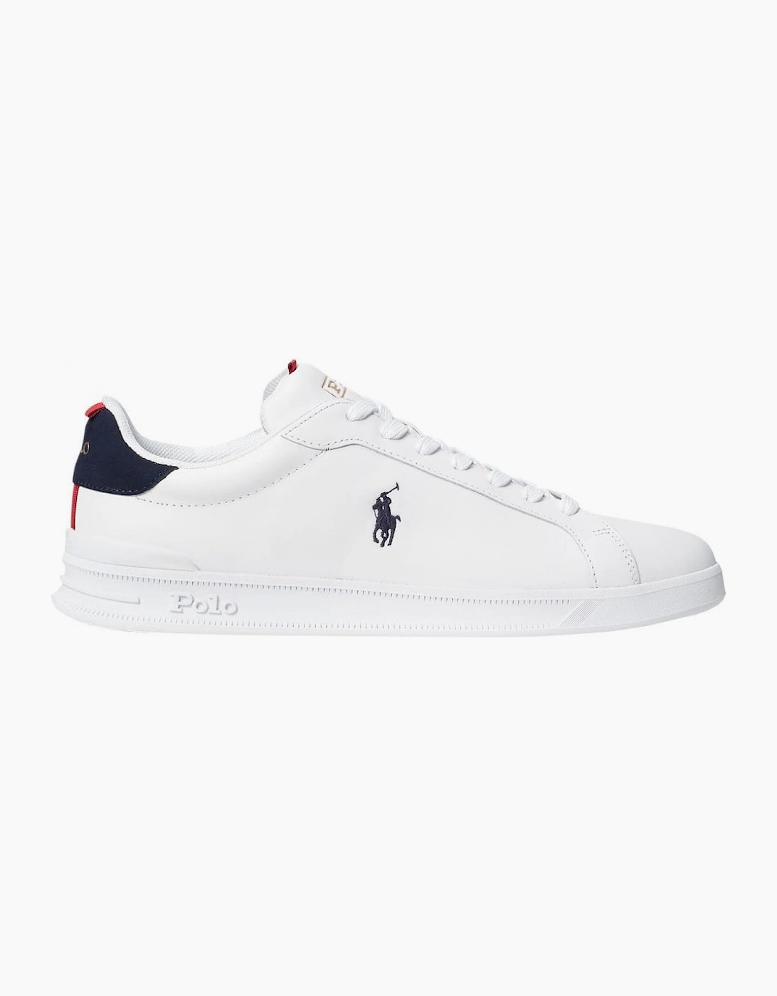 Ralph Lauren Men's White Heritage Court Leather Trainer