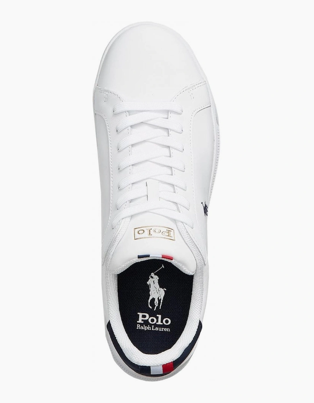 Ralph Lauren Men's White Heritage Court Leather Trainer
