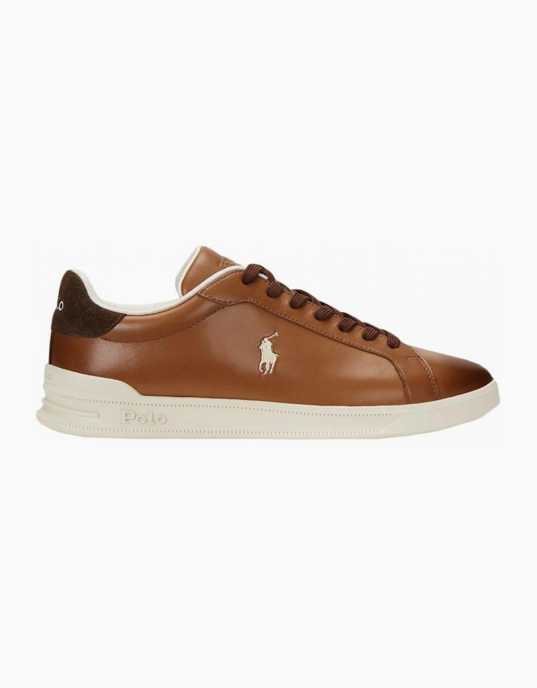 Ralph Lauren Men's Tan/Ecru Heritage Court Leather Trainer