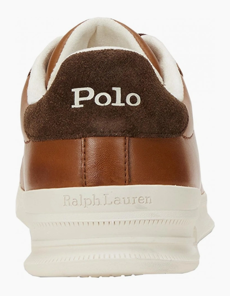Ralph Lauren Men's Tan/Ecru Heritage Court Leather Trainer