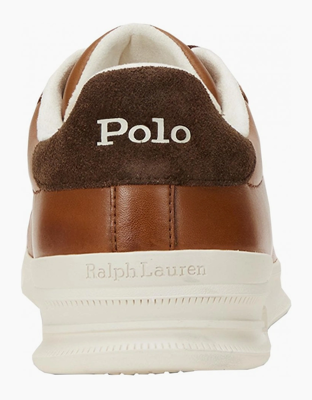 Ralph Lauren Men's Tan/Ecru Heritage Court Leather Trainer