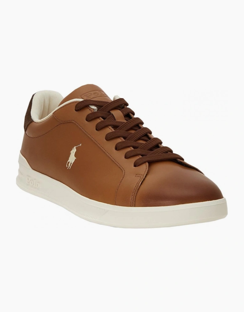 Ralph Lauren Men's Tan/Ecru Heritage Court Leather Trainer