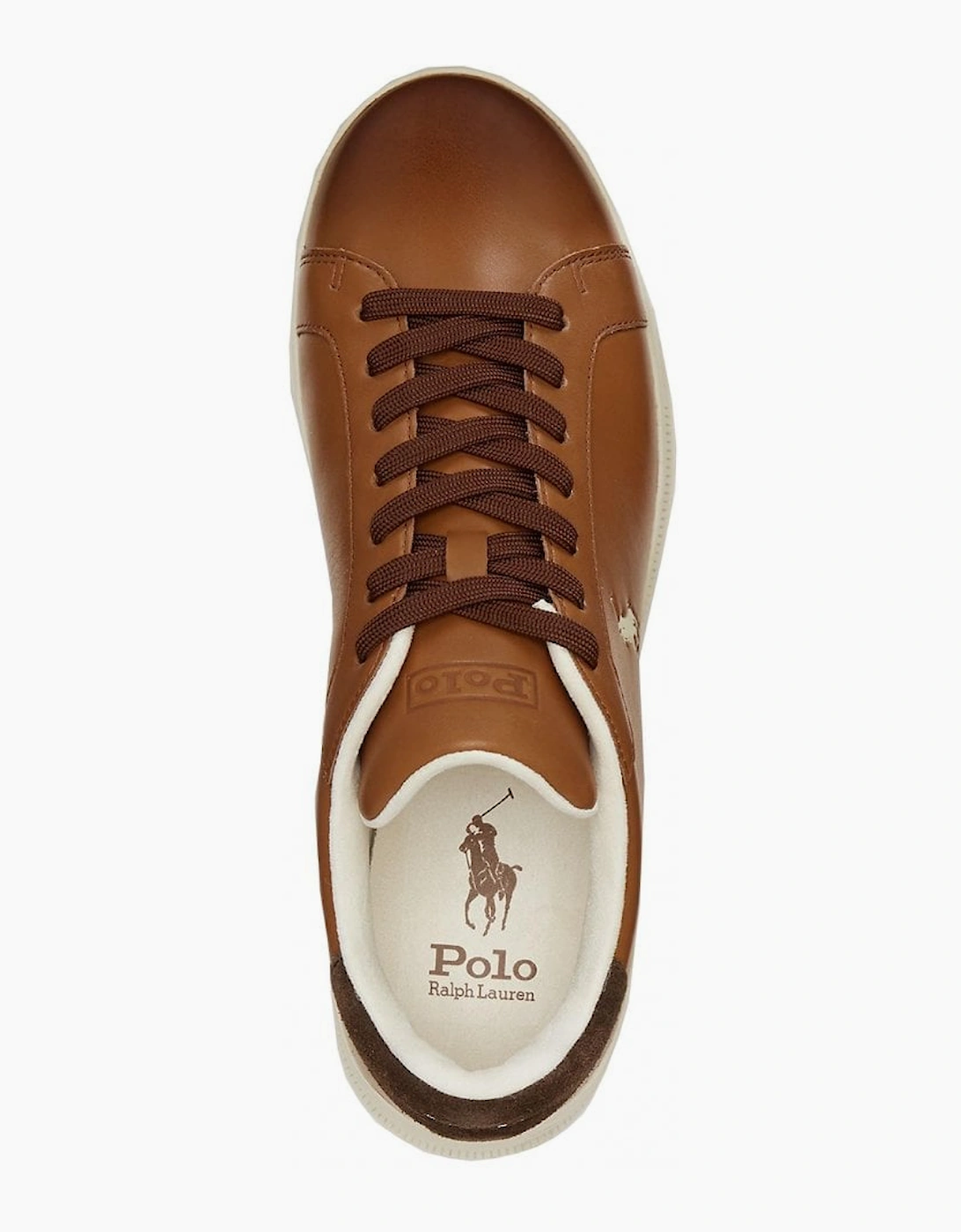 Ralph Lauren Men's Tan/Ecru Heritage Court Leather Trainer