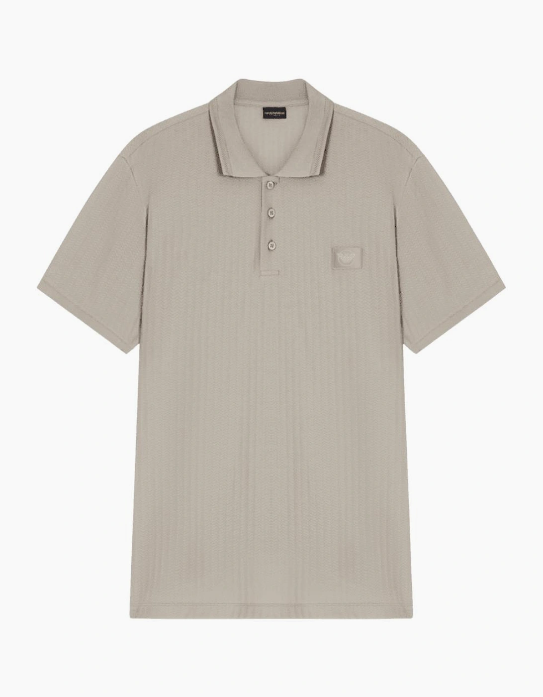 Textured Cotton Beige Polo Shirt, 5 of 4