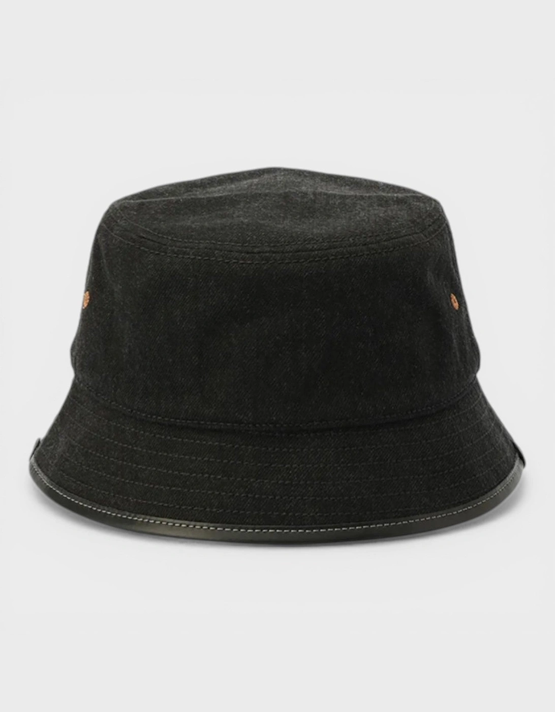 Embroidered Denim Bucket Hat Black
