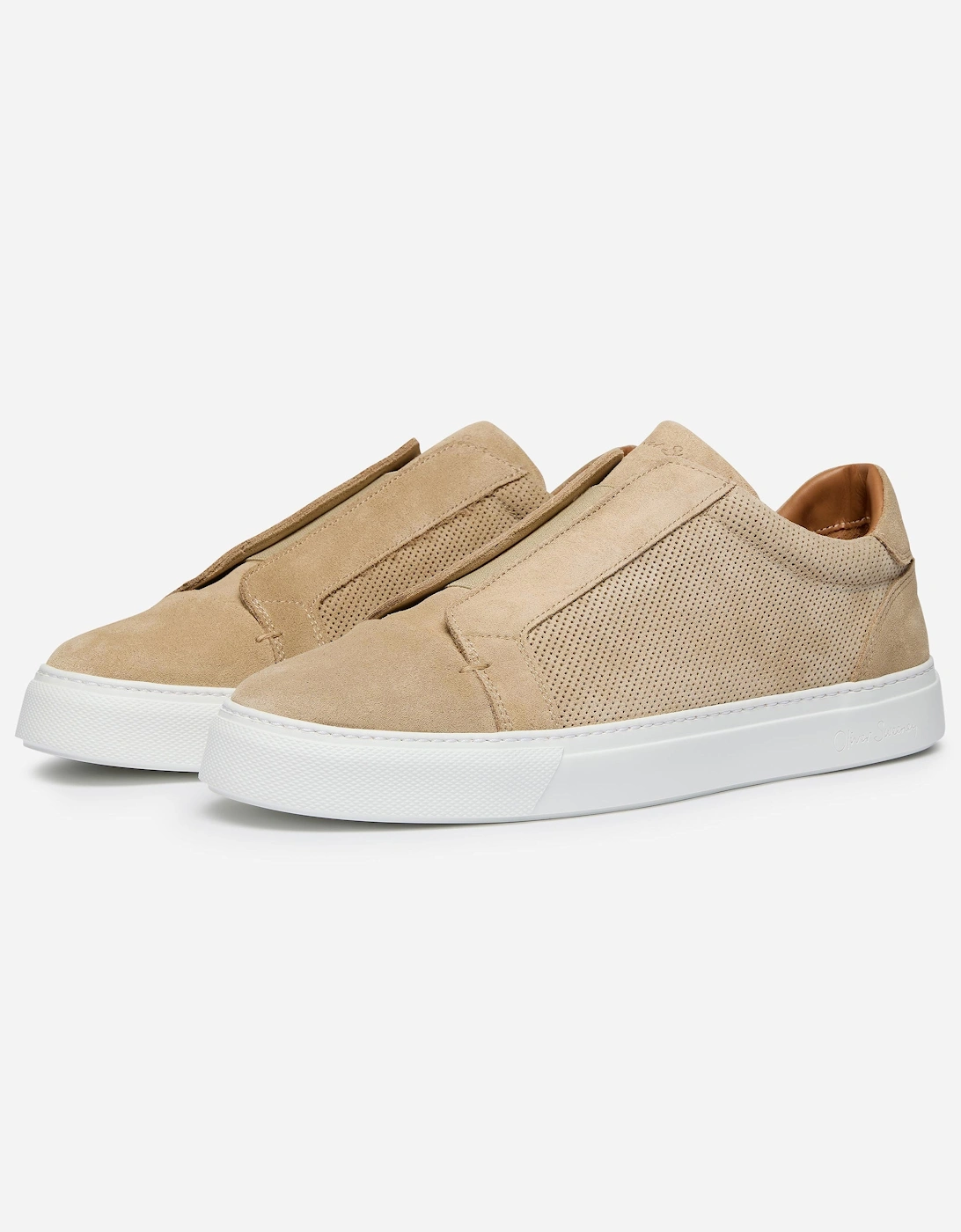 Oliver Sweeney Valezim Suede Mens Slip-On Trainers - Sand