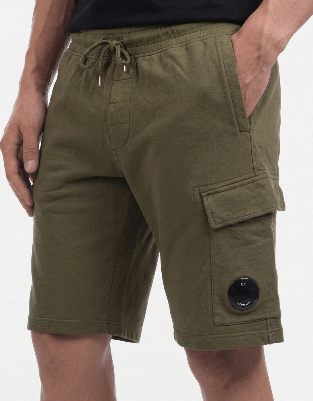 CP Company Light Fleece Lens Sweat Shorts Ivy Green