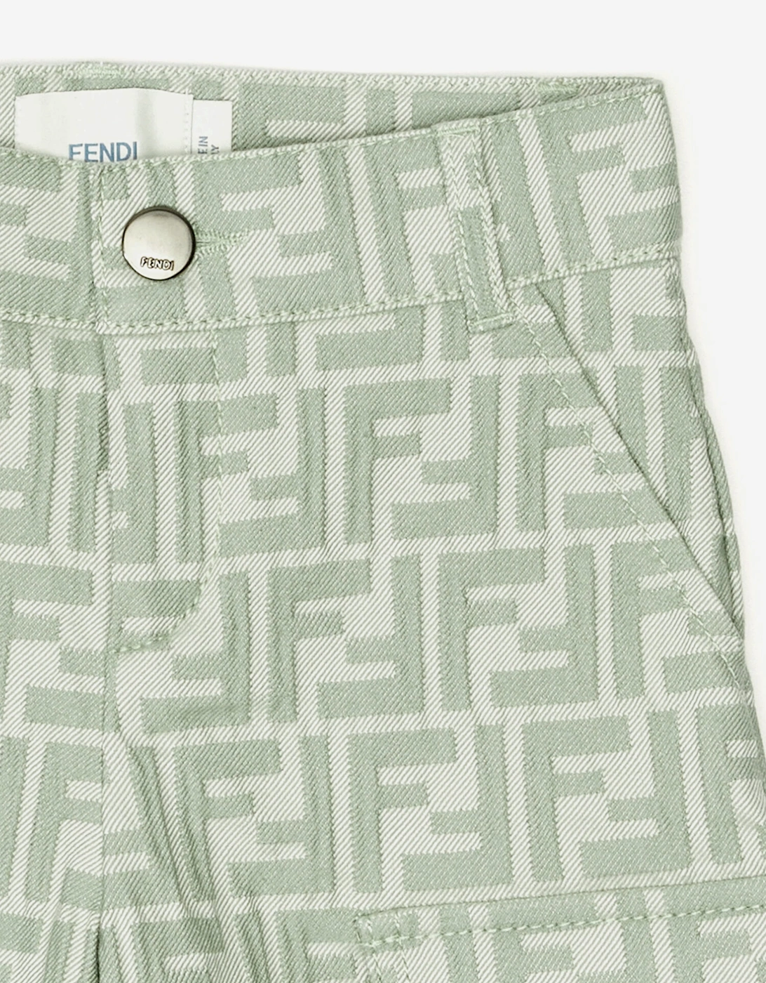 Fendi Boys Cotton Shorts in Green