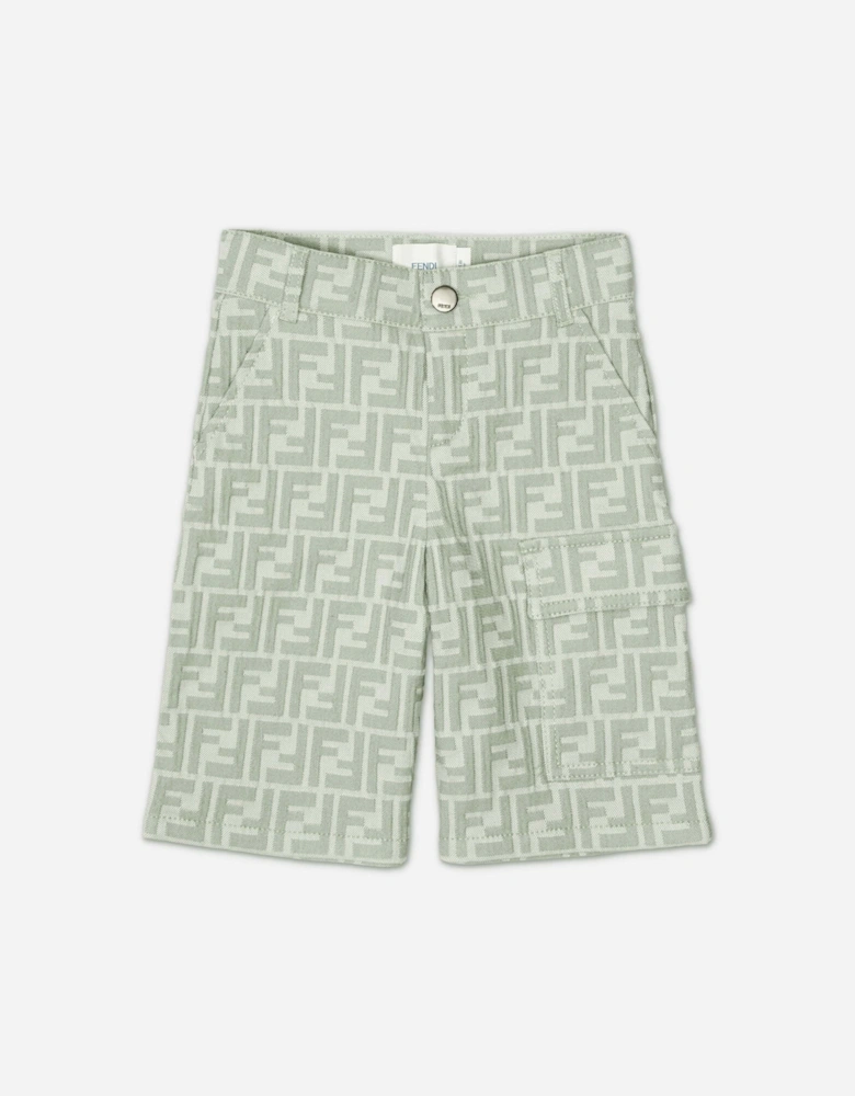 Fendi Boys Cotton Shorts in Green