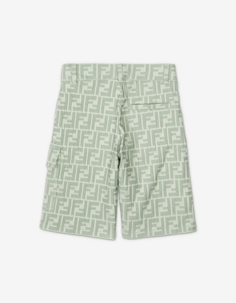 Fendi Boys Cotton Shorts in Green