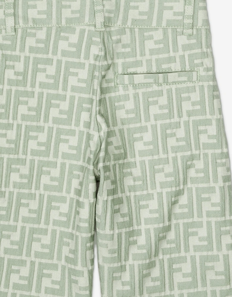 Fendi Boys Cotton Shorts in Green