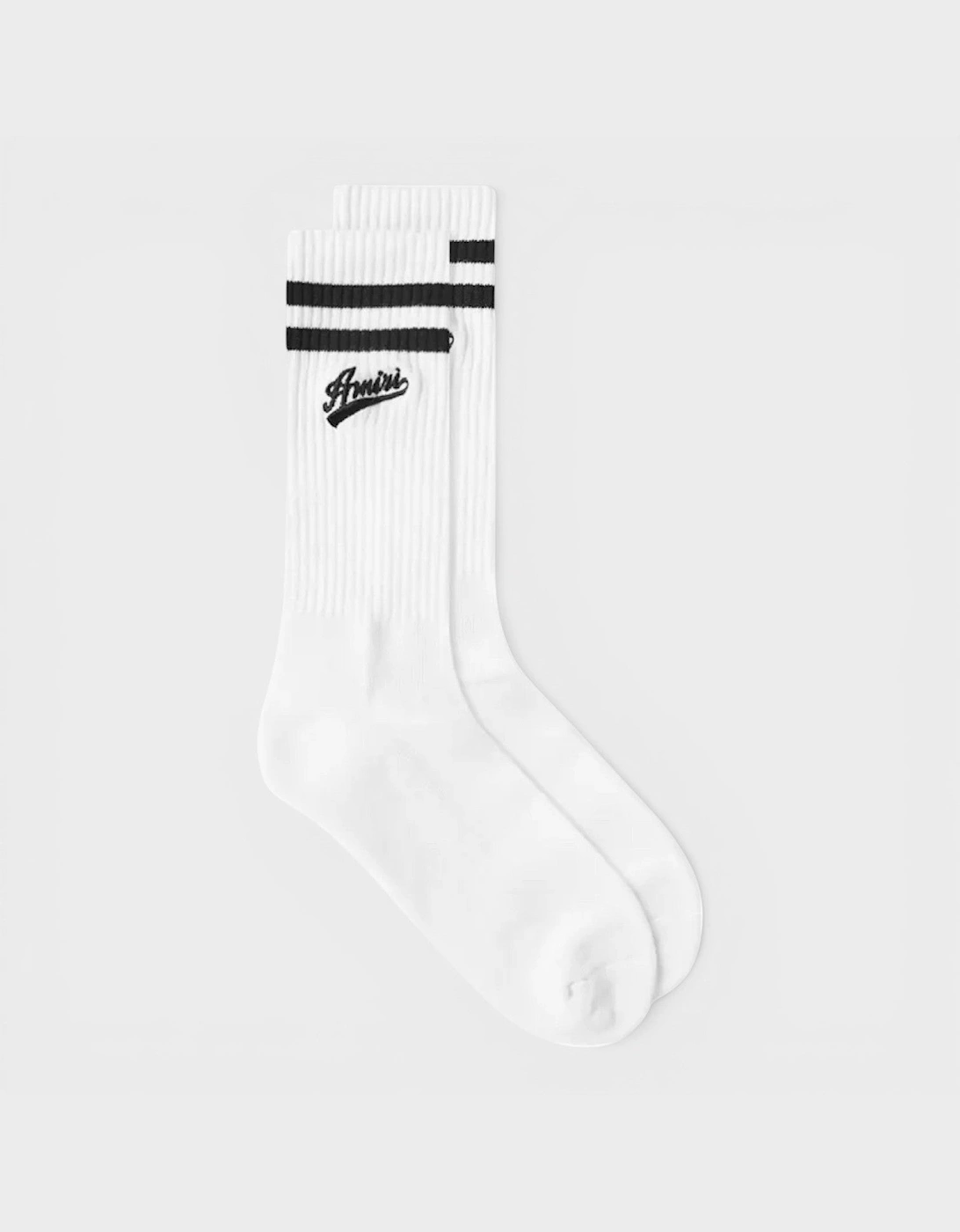 Amiri Varsity Script Sock White Black