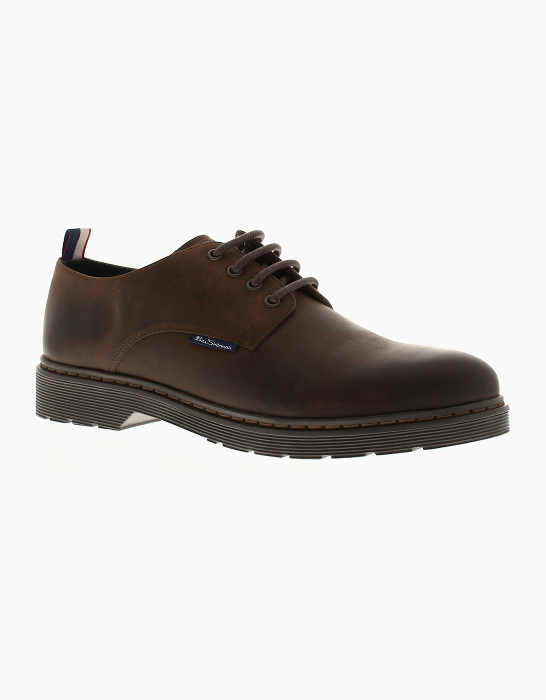 Ben Sherman Mens Shoes Smart Dave Leather brown UK Size, 6 of 5