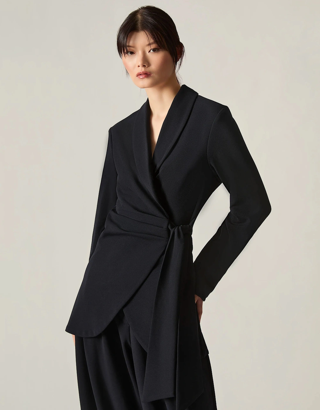 Navy Side Sash Blazer