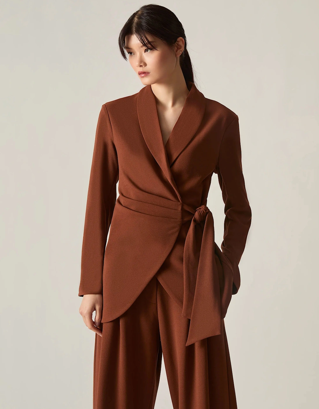 Rust Side Sash Blazer