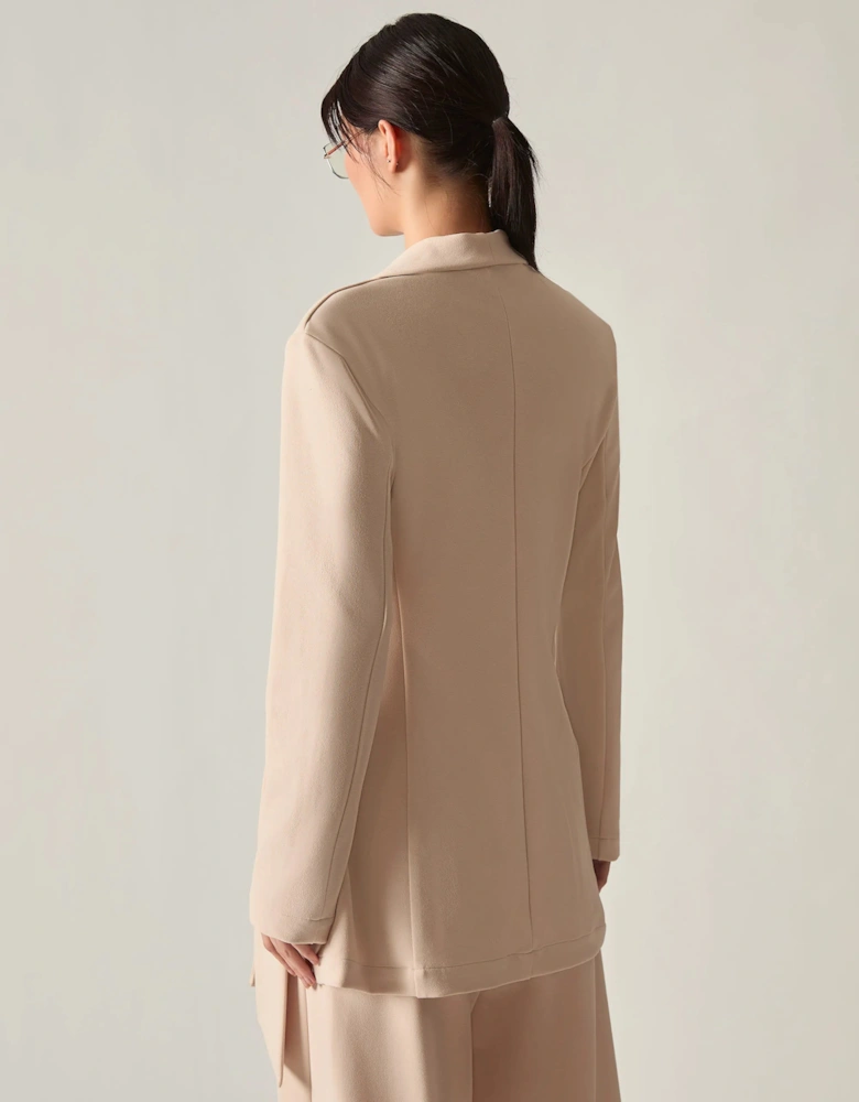 Cream Side Sash Blazer