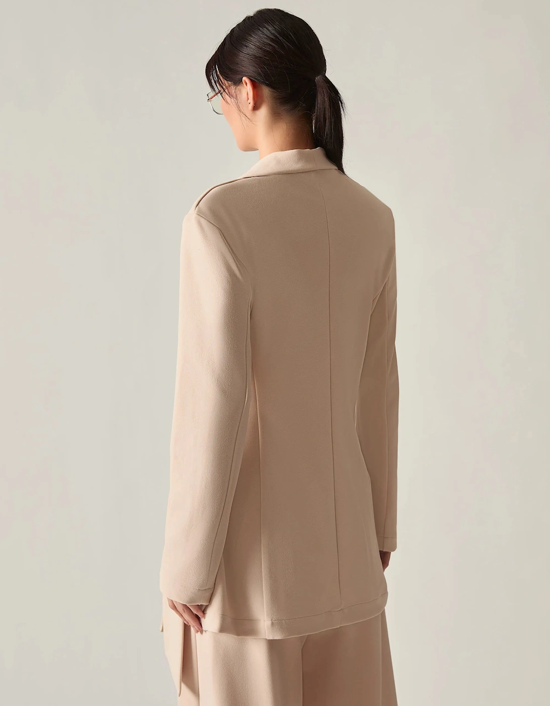 Cream Side Sash Blazer