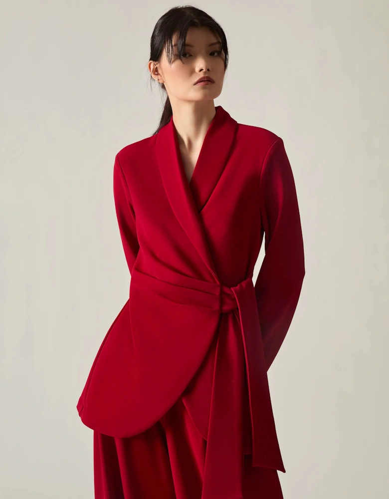 Red Side Sash Blazer
