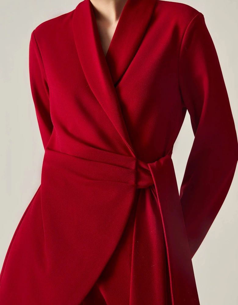 Red Side Sash Blazer