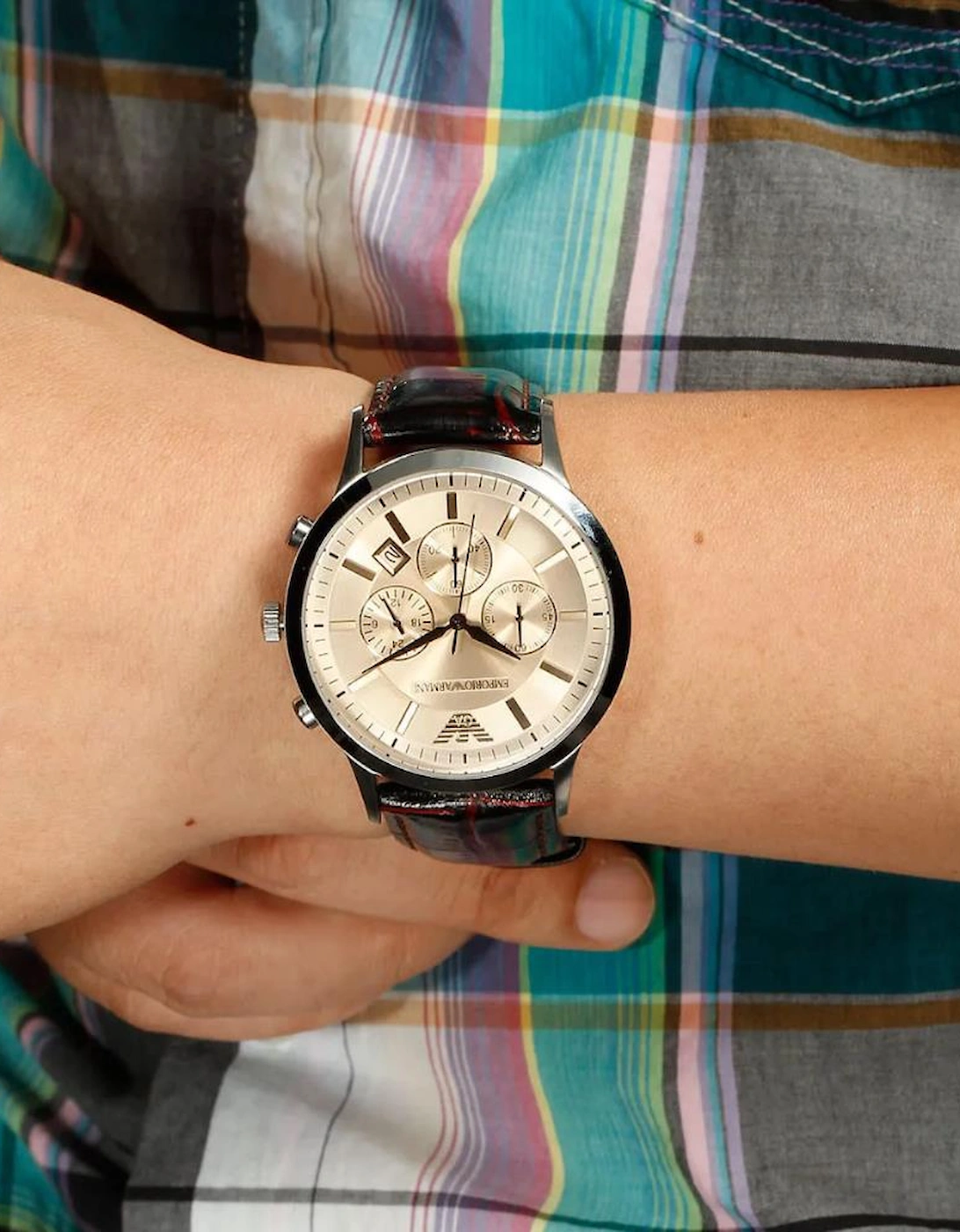 Emporio Armani AR2433 Chronograph Beige Dial Men's Watch