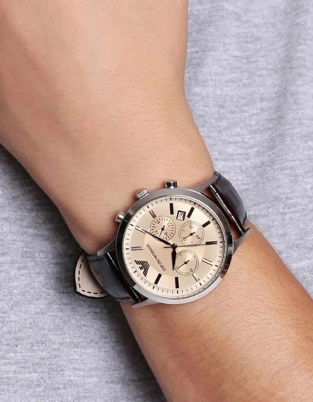 Emporio Armani AR2433 Chronograph Beige Dial Men's Watch