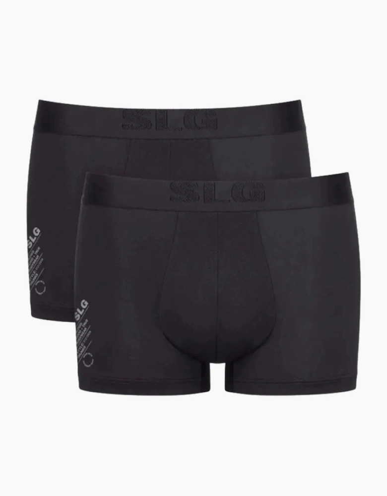 2-Pack SLG Base Modal Soft Boxer Trunks, Black