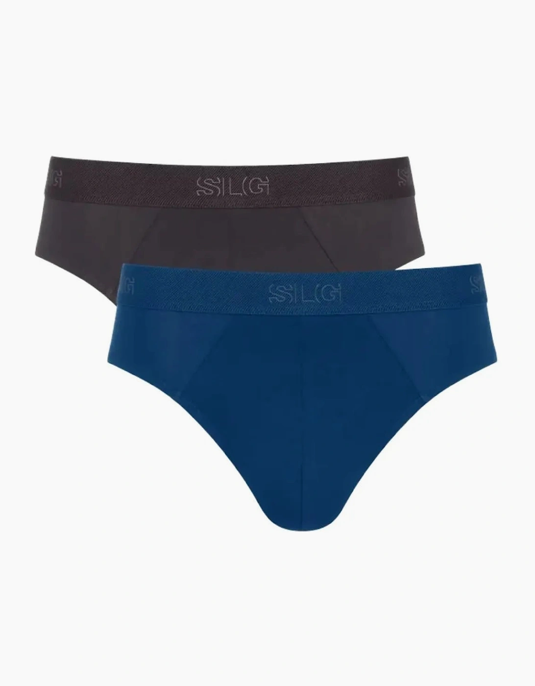 2-Pack SLG Base Briefs, Blue/Charcoal