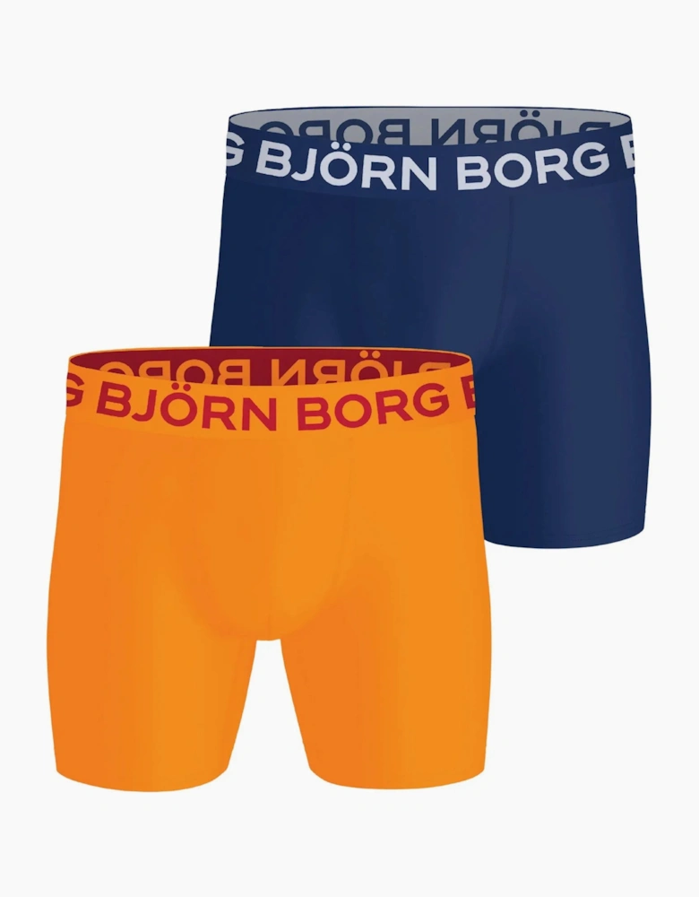 2-Pack Sports Performance Boxer Briefs, Blue/Orange