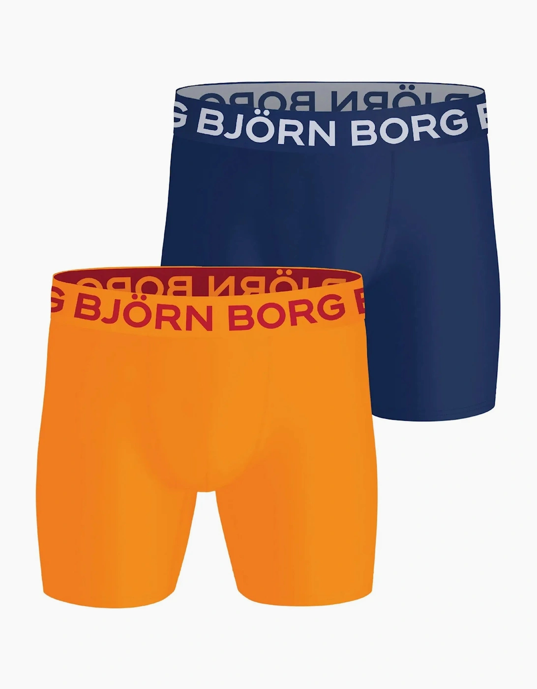 Bjorn Borg Men's Orange 2-Pack Sports Performance Boxer Briefs, Blue/ - Size 33/32/32