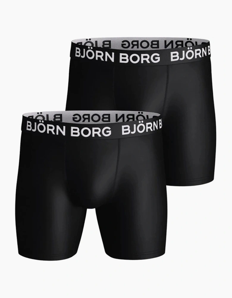 2-Pack Sports Performance Boxer Briefs, Black